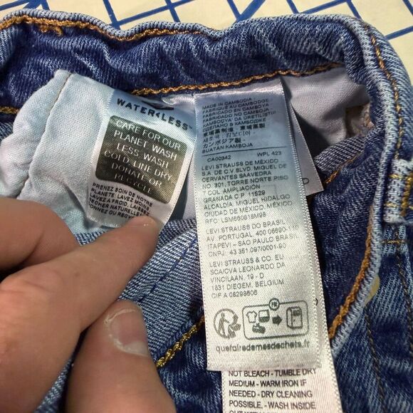 Levi’s 501 Jeans Straight Leg Distressed Blue Denim Western Men's Size 24x30 - Picture 8 of 12